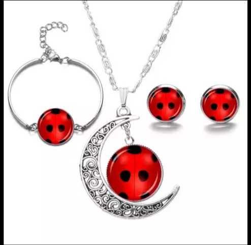 Костюм на Калинката и котарака, Тики, колие ,гривна, перука, чадър