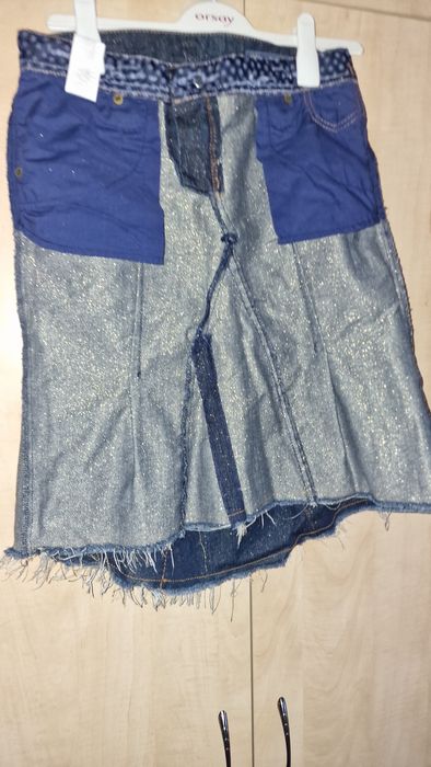 Fusta de blugi cu fir cu sclipici marime S