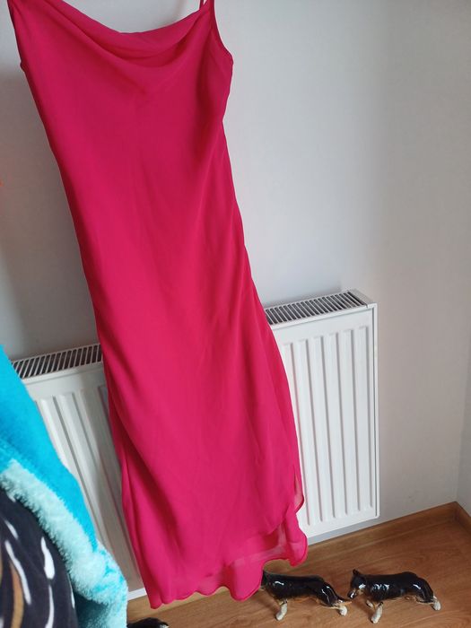 Rochie de vară satin roz de ocazii