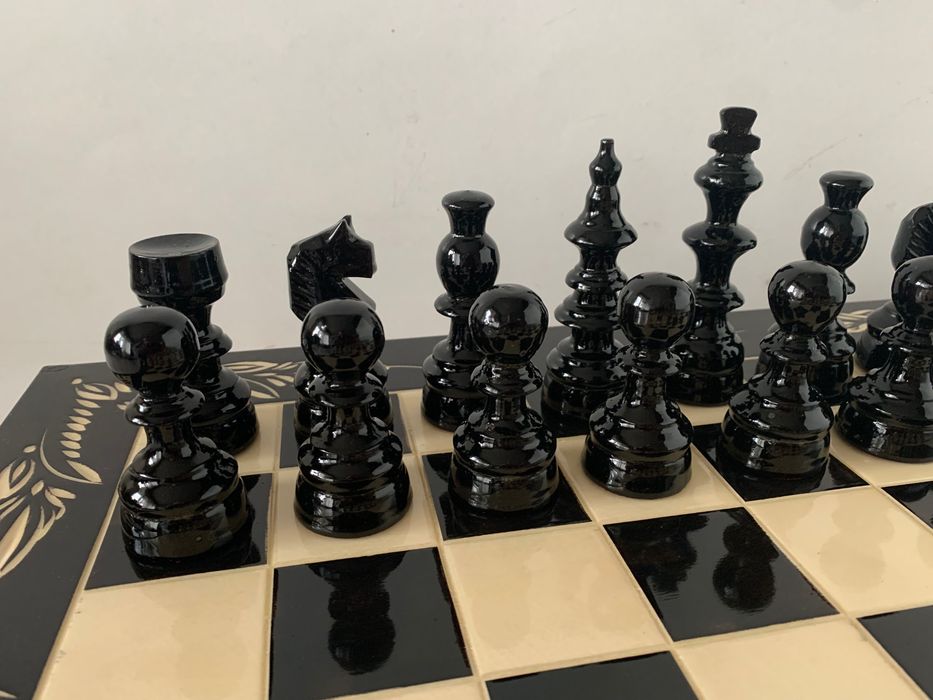 Joc sah si table 50x50 cm, negru cu alb