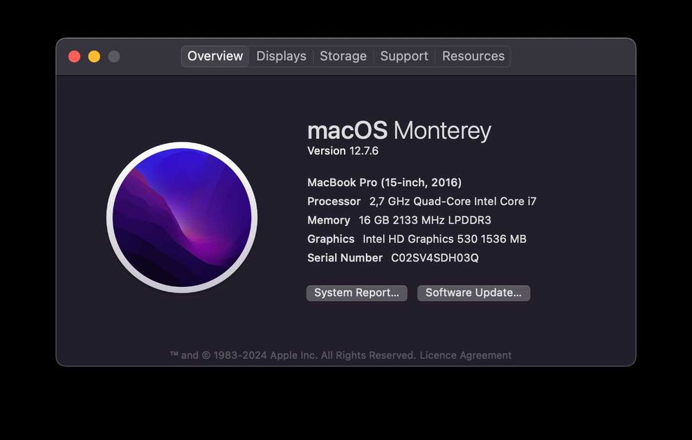 MacBook Pro 15" 2016 i7 2.7/16/512 - Перфектно състояние!
