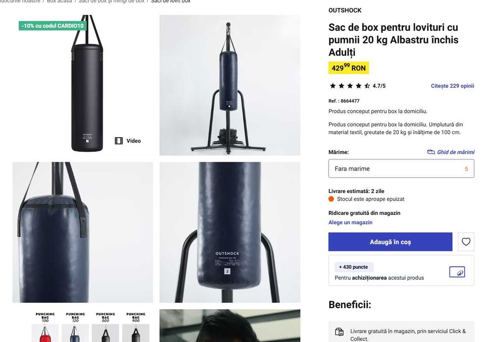 Sac box 20kg OUTSHOCK Decathlon