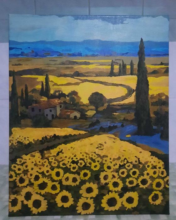 Отличный Подарок НОВАЯ Картина Природа в Деревне 40 см х 50 см