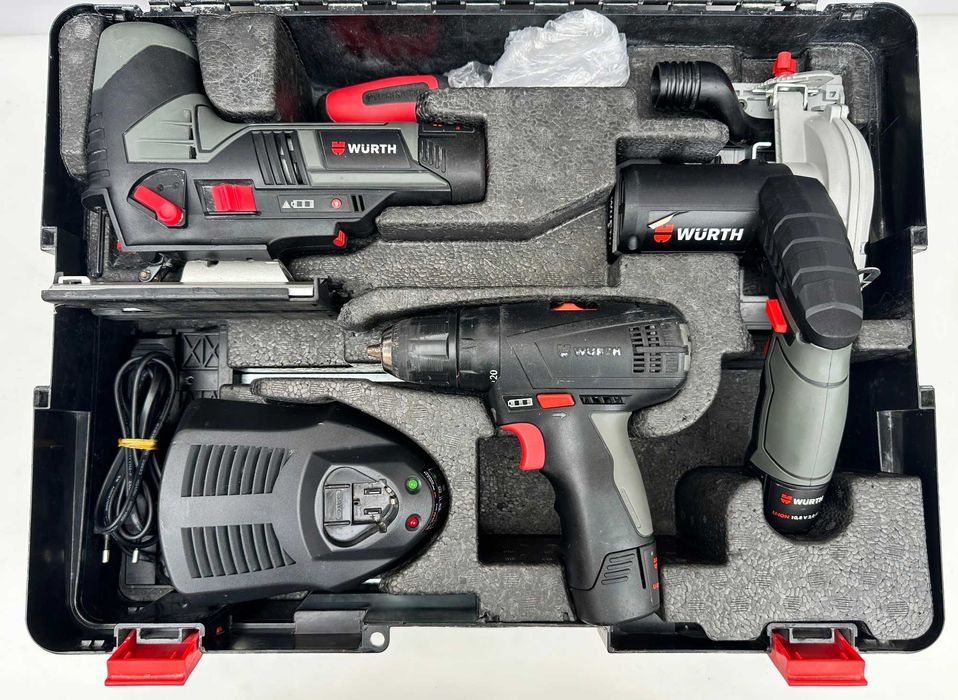 Wurth акумулаторен сет  винтоверт, фенер, радио, зеге, циркуляр 10.8V