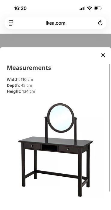 Тоалетка с огледало, стол и Холивудско осветление от ИКЕА