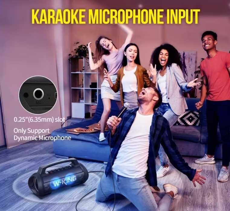 W-KING Super Bass 120W Пикова мощност 70W 40 часа на възпроизвеждане 15600mah IPX6 водоустойчивa