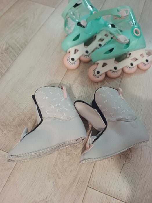 Ролери детски + протектори 26/29 ползвани малко