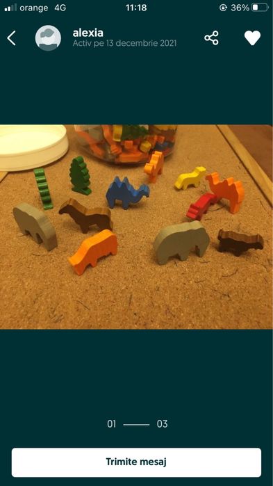 Set figurine lemn animale, natura