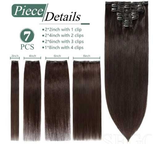 Extensii de par cu clipsuri Păr real 7 bucăți