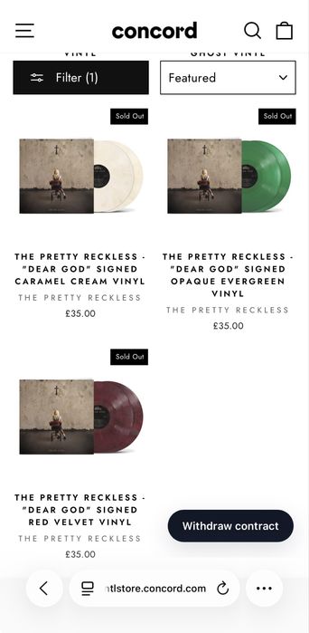 The Pretty Reckless - Dear God (Signed Red Velvet Vinyl)