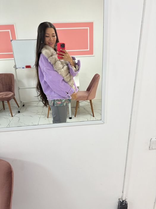 Джинсовая парка, шуба