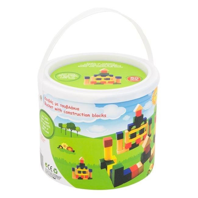 Дървен конструктор-50 части/дървени строителни блокчета/