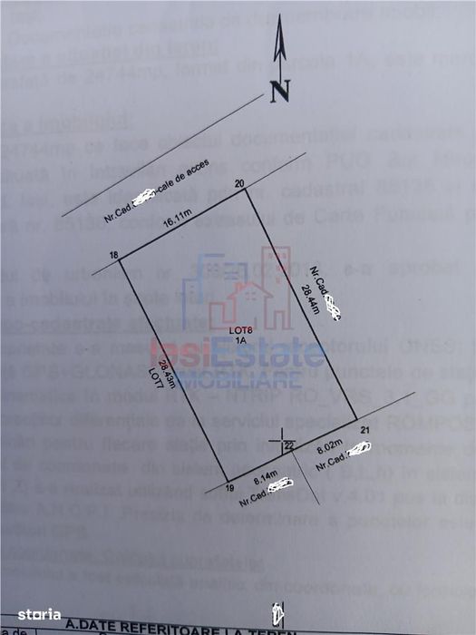 Miroslava str. G. Toparceanu TEREN 459mp intravilan cu toate utilitati