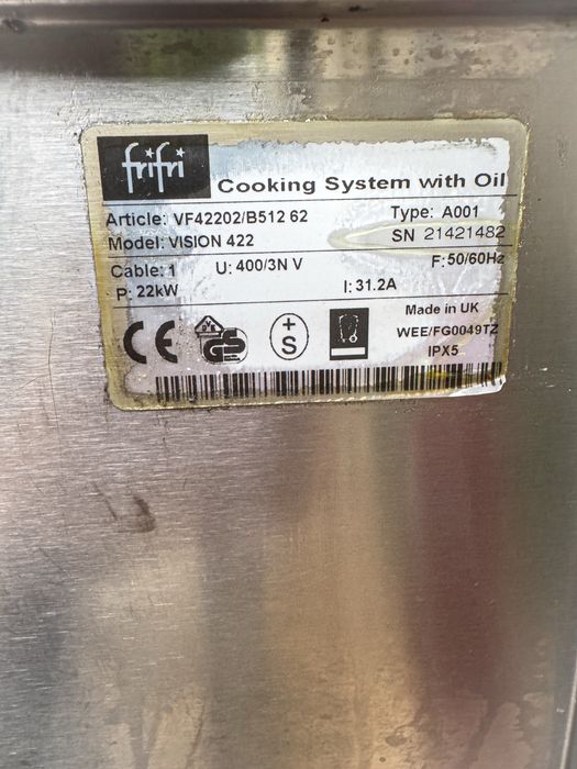 Професионален Фритюрник с филтрация Frifri Vision 422 Двоен 22kW