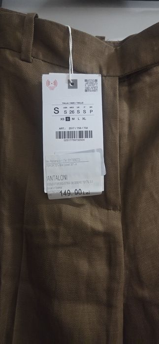 Pantaloni cu in,marimea S,noi,cu eticheta