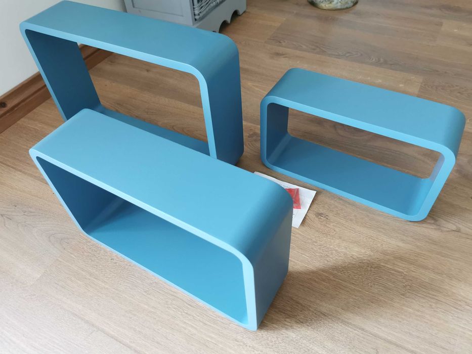 Рафтове, етажерки, син, комплект от 3,