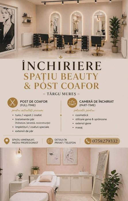 Inchiriere spatiu beauty & post coafor