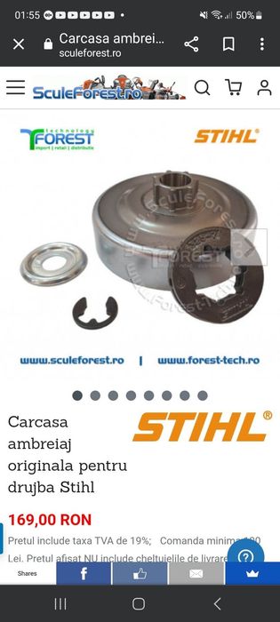 Vând ambreiaj Oală și șaibă toate piesele sânt originale de stihl