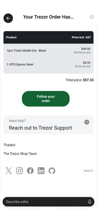 Trezor model one - negru sigilat