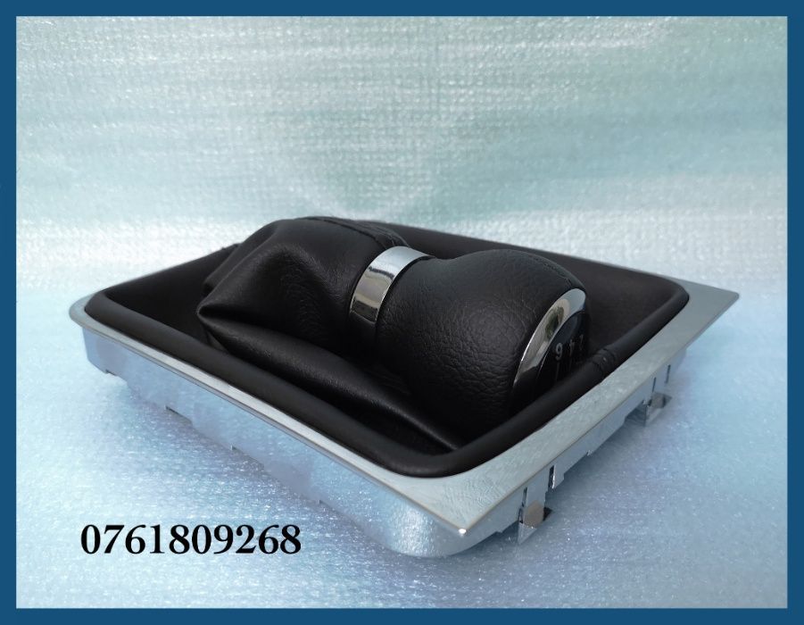 Manson schimbator + nuca PIELE + rama cromata VW Passat B6 CC 6 trepte