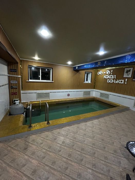 Баня на дровах с бассейном, 3+1