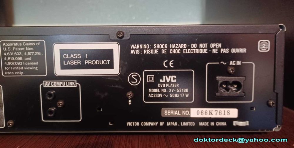 dvd-player JVC XV-521BK cu tel originala