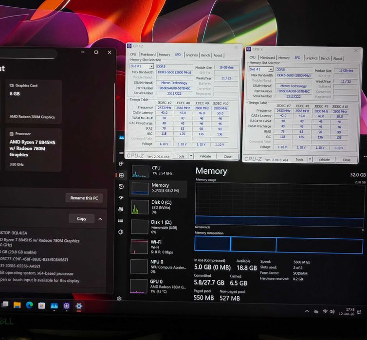 Mini PC GMKtec K8 Plus Ryzen 7-8845HS, 32GB DDR5 + 1TB M.2 NVMe