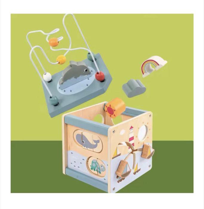 Cub din lemn cu activitati