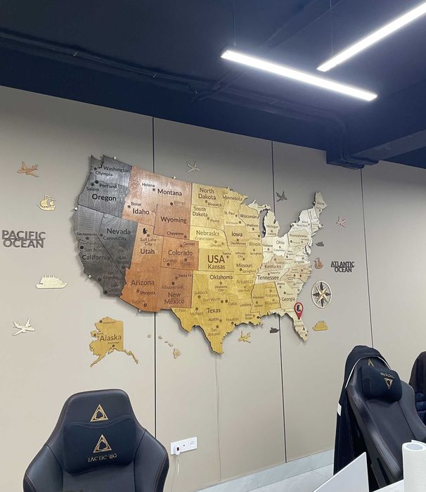 3d karta, USA map, 3Д карта США, 3D Yog‘och AQSH Xaritasi