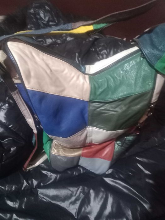 Кожена раница-чанта