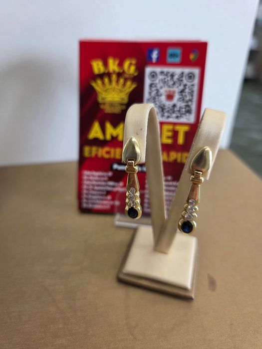 Inel din aur 18K cu diamante și safir Amanet BKG