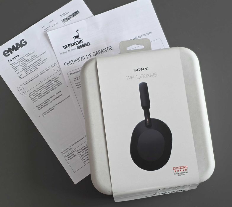 Casti Sony WH-1000XM5B, Wireless, Noise cancelling, Negru, factura si garantie
