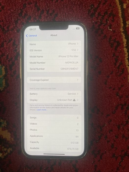 iPhone 12 pro max 512gb sroshna sotiladi