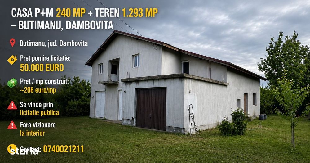 Casa P+M 240 m² + Teren 1293 m² ~ BUTIMANU ~ DAMBOVITA