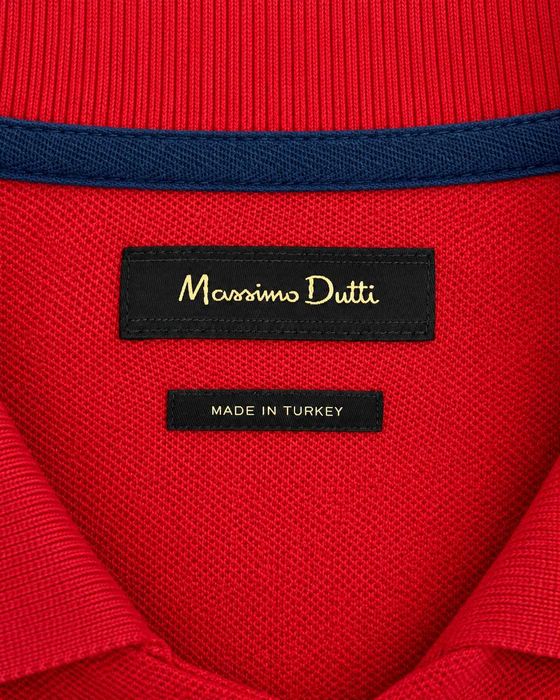 Tricou Massimo Dutti Polo Bărbați Roșu 100% Bumbac – Mărimea M
