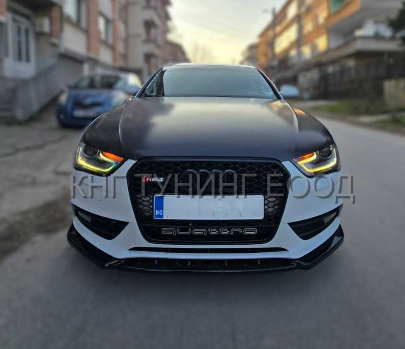 Преден лип спойлер за ауди а4 с4 б8.5 фейс с лайн / audi a4 s4 b8.5 lip spoiler s line facelift / добавка за предна броня / нож