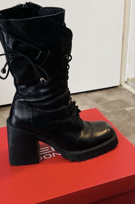 Високи боти естествена кожа 37