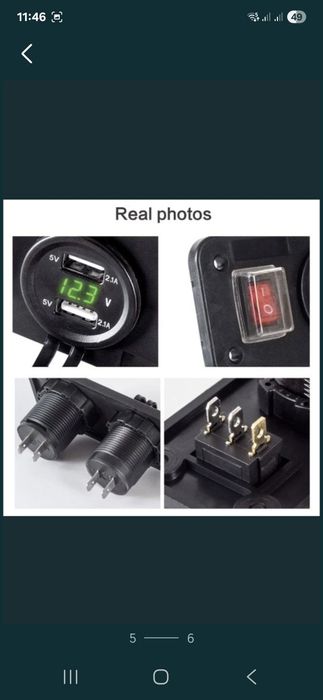 Panou cu voltmetru•dual usb si priză