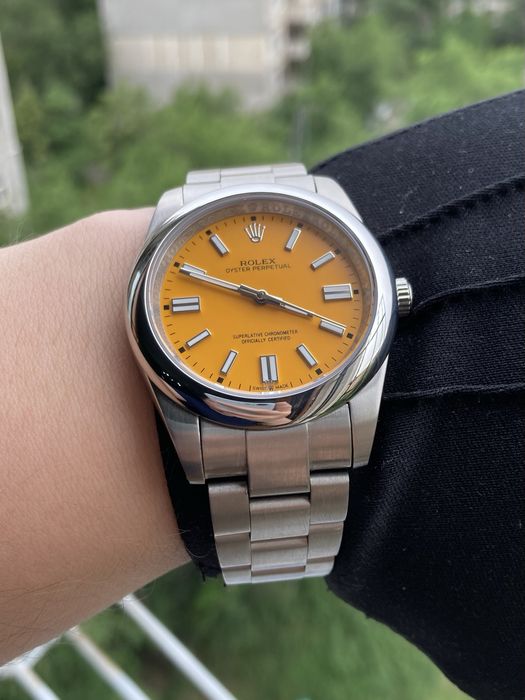 Rolex Oyster Perpetual yellow dial