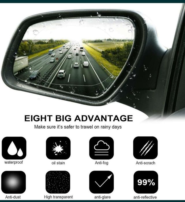 Наклейка антидождь для зеркал- Koʻzgular uchun yomgʻirga qarshi stiker