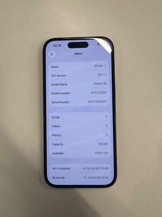 Iphone 16 128GB Black