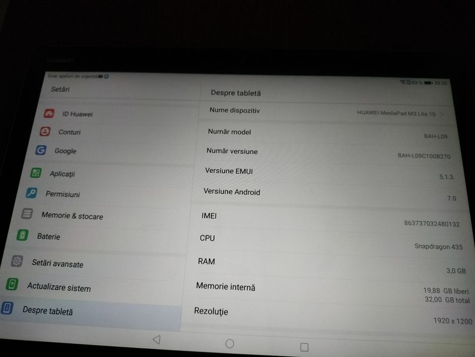 Tableta Huawei media pad M3Lite10 cu SIM