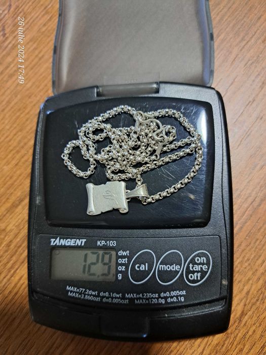 Lantuc cu medalion, ambele din argint 925