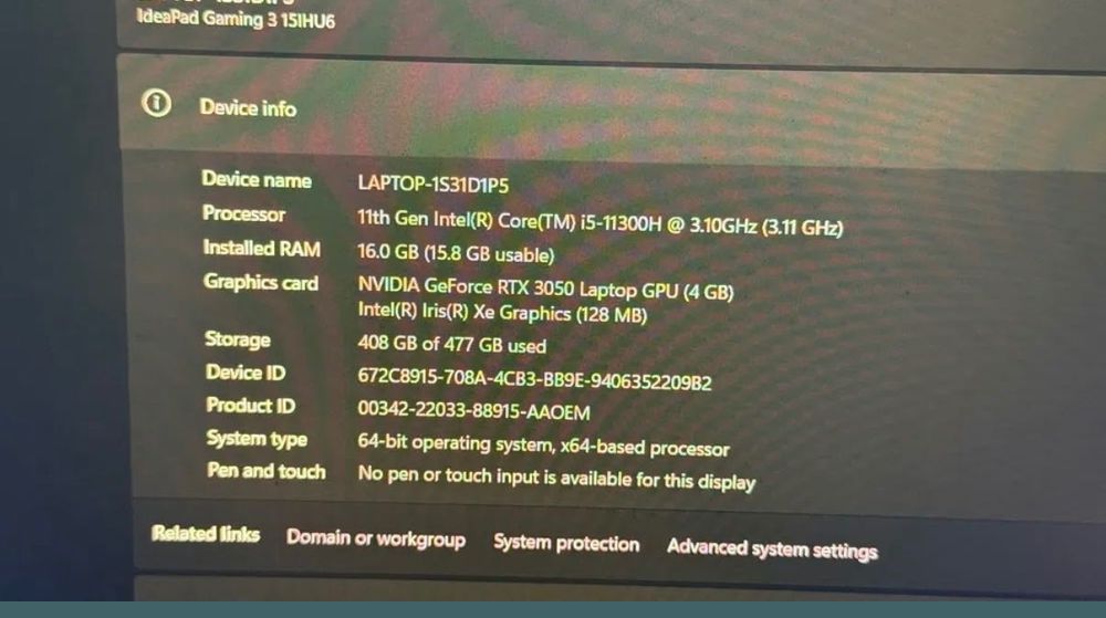 Игровой ноутбук Lenovo Ideapad Gaming 3 (i5 / RTX 3050 / 16 GB)