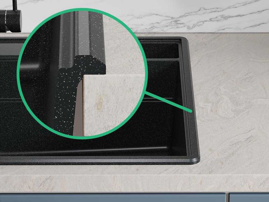 Графит кухненска гранитна мивка Ню Йорк 80 Multispace 780 x 530 мм