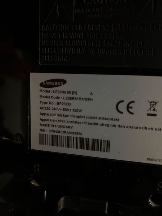 Samsung tv model LE26R81B