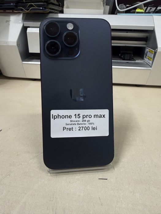 Iphone 15 pro max / 128 gb / 100% baterie / garantie/ LA REDUCERE