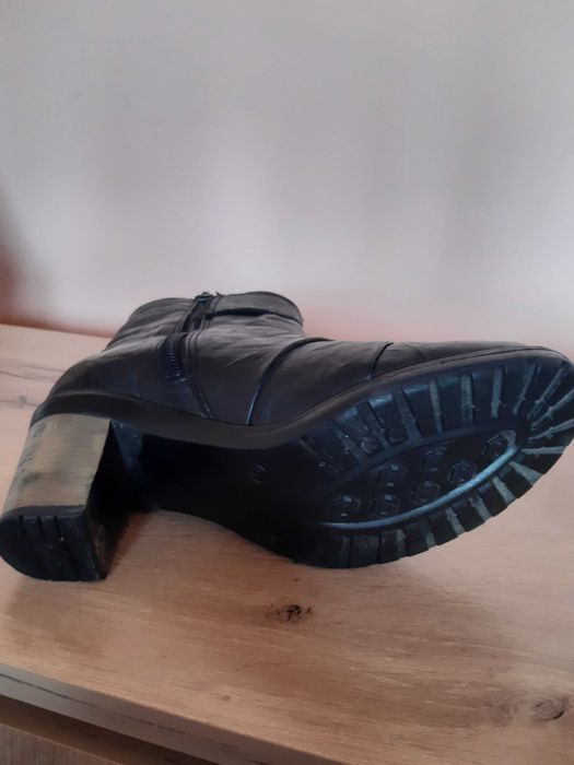 Боти, дамски естествена кожа на ток с вълна