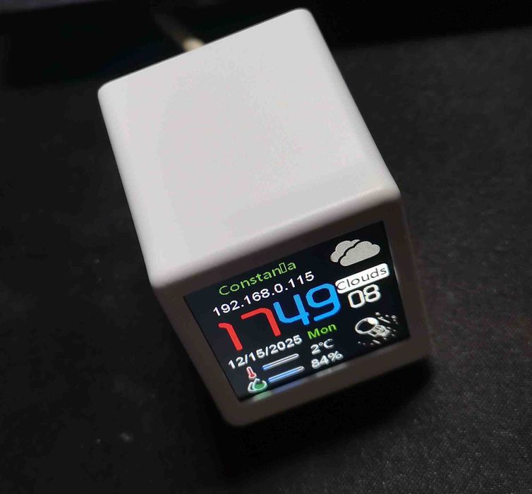 Mini statie meteo WiFI IoT display 2.8x2.8 cm AccuWeather smart