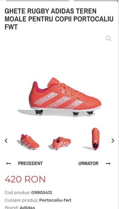 Pantofi Rugby Adidas marimea 28